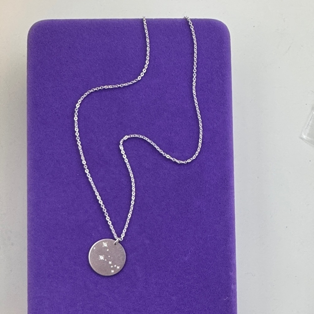 💛 Sterling Silver Constellation Disc Necklace | Minimalist Layering Jewelry